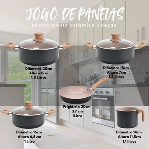 Juego de Ollas y Sartenes de Cocina de Cerámica Moderna de Alta Calidad, Juego de Utensilios de Cocina de Aluminio de 8 Piezas - Product Image 6