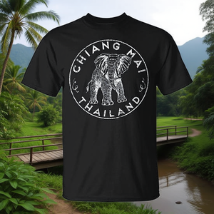 Camiseta con diseño de elefante de Chiang Mai, Tailandia, regalo de viaje para nómadas digitales - Product Image 3