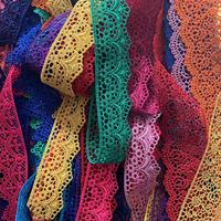 Garniture étroite en dentelle brodée en polyester personnalisée, multicolore