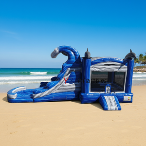 Combo Gonfiabile Paradiso Tropicale: Castello Rimbalzante, Scivolo e Piscina in Vendita - Product Image 2