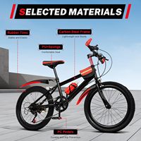 Vélo de montagne DomeRide 20 pouces rouge pour garçons et filles, cadre en acier, 7 vitesses, pédales ordinaires, frein à disque, pour enfants de 8 à 13 ans