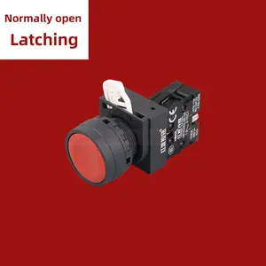 20pcs Normally open Normally close Flat head 22mm ip65 xb2 self-locking on and off push button switch