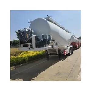 China factory sale tri Axles Bulk Cement Tank Semitrailer bulk cement trailer Powder Materials Tanker Trailer air compressor