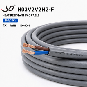 H03V2V2H2-F 90 ° <span class=keywords><strong>Câble</strong></span> plat flexible en PVC résistant à la chaleur, double conducteur, 2x0,<span class=keywords><strong>5</strong></span> 2x0,75 mm², 300/300V, classe <span class=keywords><strong>5</strong></span>, fil de cuivre pour éclairage et luminaires, CE - Product Image 1