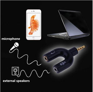 Auriculares de 3,5mm Doble Adaptador Jack U Tipo de convertidor de enchufe estéreo divisor de auriculares <span class=keywords><strong>para</strong></span> <span class=keywords><strong>PC</strong></span>/<span class=keywords><strong>MP3</strong></span> inteligente reproductor de Audio cables - Product Image 3