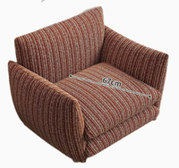 Fauteuil individuel en bois de style français d'inspiration vintage pour salon, chambre, bureau ou chaise longue confortable