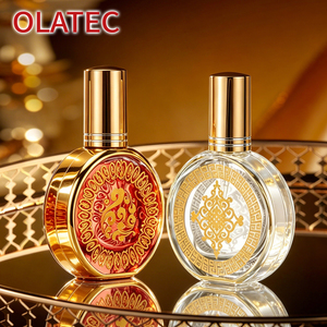 Bottiglie di Profumo in Vetro Stile Arabo OLATEC, Design di Lusso Mediorientale, Flaconi Ricaricabili con Decorazioni Dorate - Product Image 1