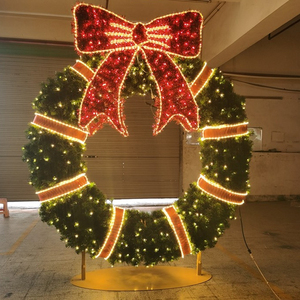 Guirlande de Noël géante à LED avec motifs lumineux, décorations extérieures commerciales imperméables, structure en acier, ornements en boules 3D pour la décoration des centres commerciaux - Product Image 5