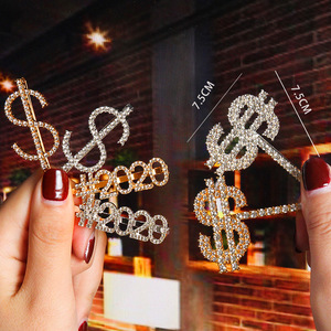 <span class=keywords><strong>Horquillas</strong></span> nupciales plateadas con diamantes de imitación para mujer, pinzas para el pelo con letras y palabras, nuevo diseño - Product Image 1