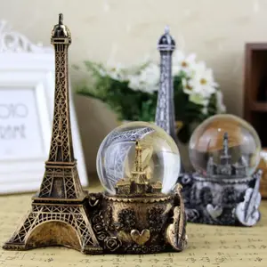 Grosir bola salju dunia-Bola Salju Kristal Resin Menara Eiffel Vintage, Hadiah Hari Valentine Kreatif