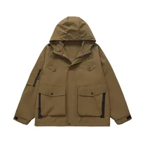 Veste imperméable coupe-vent polyvalente à capuche grandes poches randonnée alpinisme veste décontractée