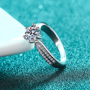 Прямая Продажа с фабрики, блестящее высококачественное женское кольцо из серебра S925 пробы с шестью зубцами, Свадебное предложение - Product Image 4