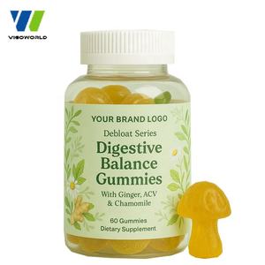 Gummies VigoWorld OEM Vegan Debloat Series pour l'équilibre digestif avec gingembre biologique, camomille et fenouil <span class=keywords><strong>doux</strong></span> pour femmes - Product Image 1