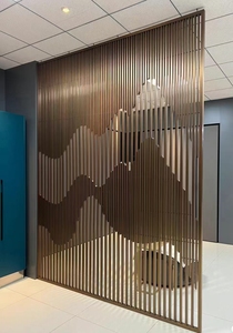 Minimalist Aluminum Curtain <b>Wall</b> Room Divider 70in+ Anodized Eco-Friendly Hall Partition - Product Image 3