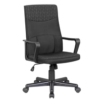 Chaise de bureau pivotante moderne à dossier haut, design contemporain, tissu noir, ergonomique, pour manager, chaise de bureau pour invités, pivotant à 360°