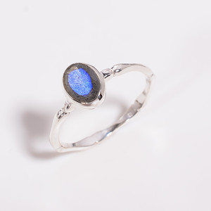 Bague en argent sterling 925 Bague minimaliste en pierre précieuse améthyste coupe ovale, bijoux en pierres précieuses en argent, bijoux en argent antique - Product Image 6