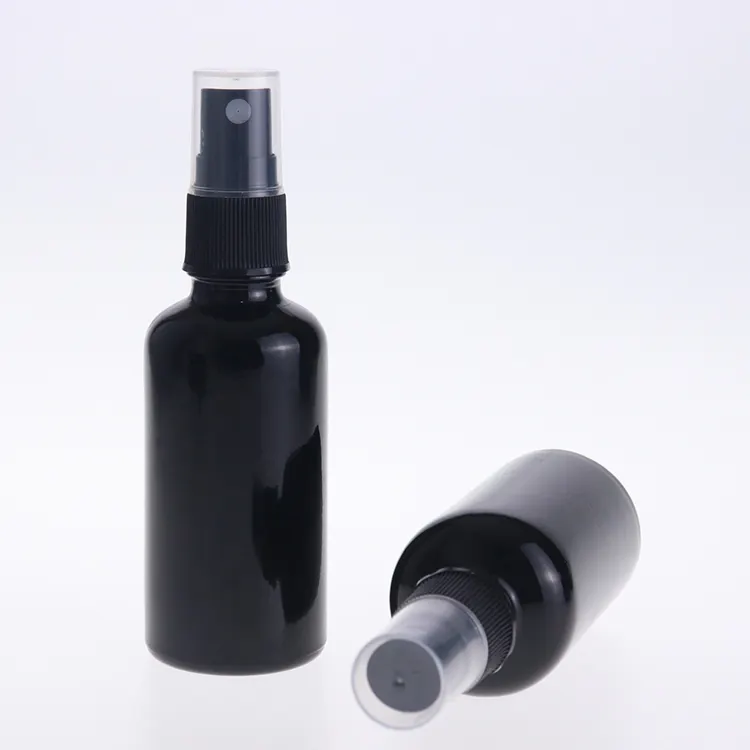 1 Oz 2 Oz 50 Ml Kosong Kaca Hitam Matte Minyak Esensial Botol Semprot Kabut Halus Penyemprot