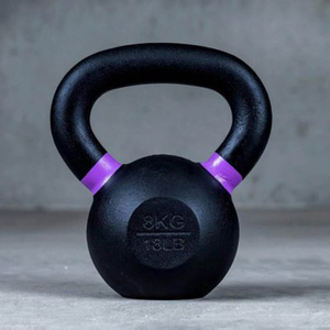 SMARTFIT Pulverbeschichtete Gusseisen-Kettlebell mit Breiten Griffen und Flachem Boden, Fitness-Trainings-Kettlebell mit Farbkreis - Product Image 4