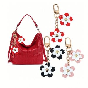 Exquisite Flower Decorative Keychain Pendant Stylish Pu Leather <b>Bag</b> <b>Charm</b> - Product Image 4