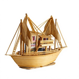 Modèle de bateau en bois décoratif, décoration côtière, bateau artisanal |   Pièce nautique artisanale pour salon, bureau, table, étagère et cadeau - Product Image 1