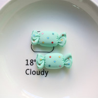 Breloques en résine à dos plat, motifs pois pastel et bonbons, accessoires de décoration faits main pour coques de téléphone, pinces à cheveux et ornements artisanaux