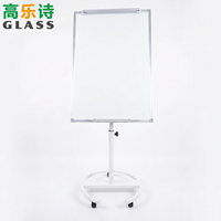 Tableau blanc effaçable à sec mobile en métal et plastique de 24 po x 36 po avec 5 roulettes pivotantes à 360° verrouillables en PU, chevalet de présentation