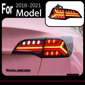 ไฟท้าย LED สำหรับรถยนต์ <span class=keywords><strong>Tesla</strong></span> <span class=keywords><strong>Model</strong></span> <span class=keywords><strong>3</strong></span> ปี 2018-2021 และ <span class=keywords><strong>Model</strong></span> Y ปี 2018-2021 พร้อมไฟเลี้ยวแบบไดนามิก ไฟเบรก ไฟถอยหลัง 12V สีรมควัน/สีชา - Product Image 2