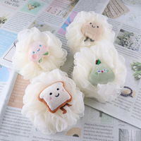 Fleurs de bain en PE en gros, fleurs de bain douces exfoliantes avec filet à bulles, fleur de bain bicolore pour salle de bain