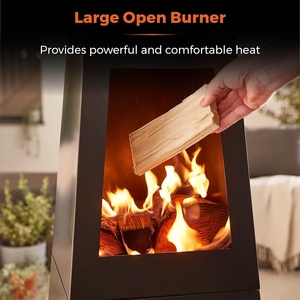 <span class=keywords><strong>Chimenea</strong></span> de Acero Clásica para Exteriores con Leñero, <span class=keywords><strong>Chimenea</strong></span> Ecológica para Calefacción Exterior, Fábrica con Certificación BSCI - Product Image 4