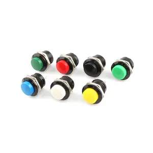 7 Colors R13-507 16MM Round Non locking Self Reset Type Push Button Switch