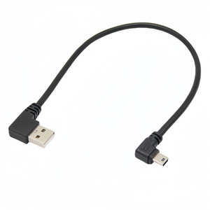 <b>Usb</b> <b>To</b> Mini <b>Usb</b> Data <b>Cable</b> Double Angle Connector 3A Fast Charging Copper Wire Injection Molding - Product Image 1