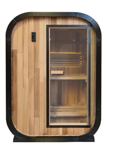 HELIUS - Sauna Panorámica de Vapor Estilo Cubo, Moderna, de Madera Maciza de Hemlock Canadiense, para 1-2 Personas, Ideal para Villas - Product Image 2