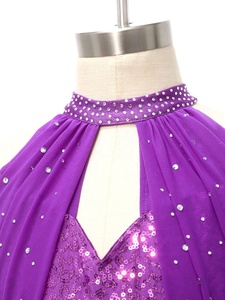 Traje de Baile Profesional para Niñas de 4 a 16 Años, Pantalones Metálicos Acampanados, Mono con Lentejuelas y Diseño Recortado, para Actuaciones en Escenario y Fiestas - Product Image 3