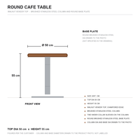 Table basse ronde moderne avec base en acier inoxydable et placage en bois MDF, imperméable et résistante aux taches, meubles pour la maison