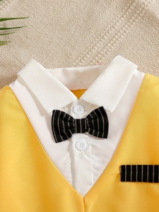 Ensemble de <span class=keywords><strong>costume</strong></span> de printemps pour bébés garçons, design superposé, haut à manches longues et pantalon, tenue de gentleman - Product Image 3
