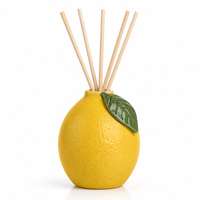 Bouteille diffuseur d'arômes en céramique personnalisée au design citron, style européen, récipient décoratif pour cadeaux, vente en gros