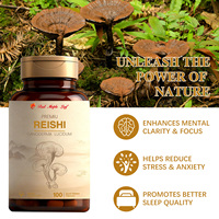 Capsules de champignon Reishi de qualité supérieure - Extrait de Ganoderma Lucidum, stimulant immunitaire et vitalité, complément tonique, approvisionnement en vrac GMP