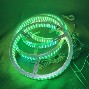 ชุดไฟวงแหวน LED RGB ขนาด 17 นิ้ว 8 แถว ยี่ห้อ Lumina พร้อมรีโมทคอนโทรลผ่านแอพพลิเคชั่น ความสว่าง 10000LM กันน้ำระดับ IP67 สำหรับติดตั้งขอบยางรถบรรทุก SUV ใช้ไฟ <span class=keywords><strong>12V</strong></span> - Product Image 1