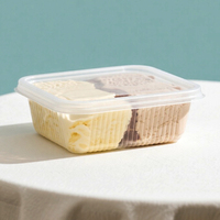 Boîtes en plastique personnalisées de taille de magasin de boissons froides de supermarché emballage de boîte en plastique de crème glacée de dessert avec des couvercles pour des sucreries