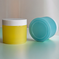 Pot à crème double paroi en PP de 200g, bleu, à paroi épaisse, flacon givré pour gommage, crème pour les mains, masque, emballage cosmétique
