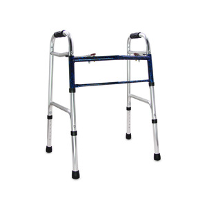 Aide à la marche pour personnes âgées, déambulateur pliable en alliage d'aluminium léger avec hauteur réglable et pieds antidérapants pour la réadaptation - Product Image 4
