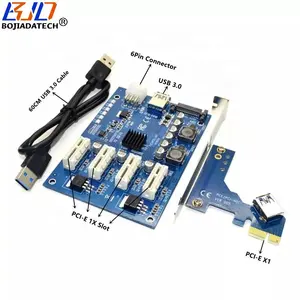 Pcie Card Factory Wholesale PCI Express PCIe X1 To 4 PCI-E 1X Slot Expansion Riser Card For 4 GPU Graphics Cards