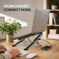 Support portable pour ordinateur portable avec hub USB 3.0, réglable, en alliage d'acier, ergonomique, avec refroidissement, pour ordinateur portable et tablette