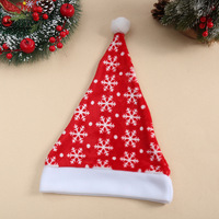 Chapeau de Père Noël lumineux à LED en peluche, motif flocon de neige rouge et vert, pour fête de Noël, costume, cadeau de vacances, décoration de maison pour adultes et enfants
