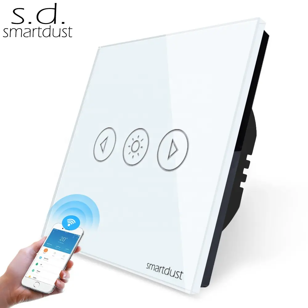 Smartdust EU Crystal Glass Tuya Smart WiFi Dimmer Switch 1 gang Touch Buttons 1 Way Smart Life Voice Control Switch