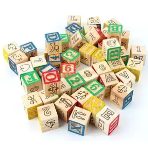 2024 123 ABC Toy Letters Building Blocks Wooden Cube Dice For Toddlers 27 PCS 48pcs Inch Wood Baby Alphabet Number Blocks