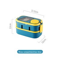 Boîte à lunch bento double couche en plastique pour bébé, compatible micro-ondes, design japonais, structure peignée, forme rectangulaire