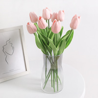Fleurs de tulipes en PU de haute qualité, faites à la main, au toucher réel, style vintage, pour le Nouvel An chinois, les mariages, les restaurants, la décoration de table