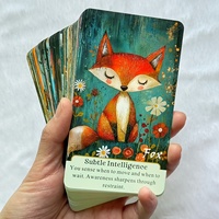 Jeu de cartes Oracle animales en gros, 54 cartes avec boîte, 7x12cm, cartes de guidance spirituelle portables, papier 300GSM, personnalisation OEM