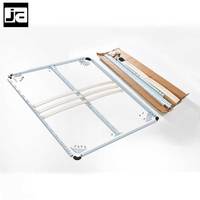 Cadre de lit en bois massif et métal amovible, design moderne, facile à installer, minimaliste, offre spéciale
